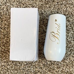 🚨White Bride Tumbler with Gold Lettering